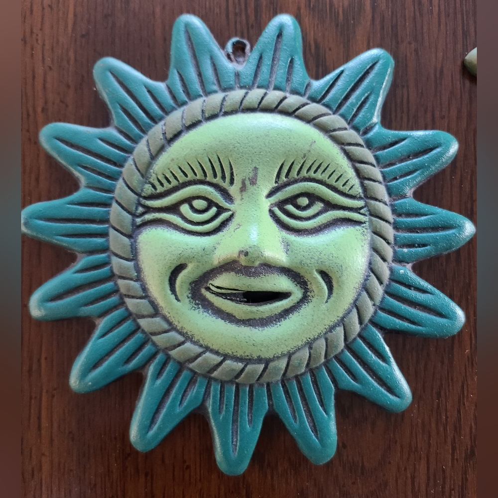 Terracotta Sun and Moon Wall Decor - Picture 2 of 13